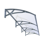 Copertină PRO Alu+Plexiglas de ușă 240x150cm marchiză adăpost acoperiș gri-transparent